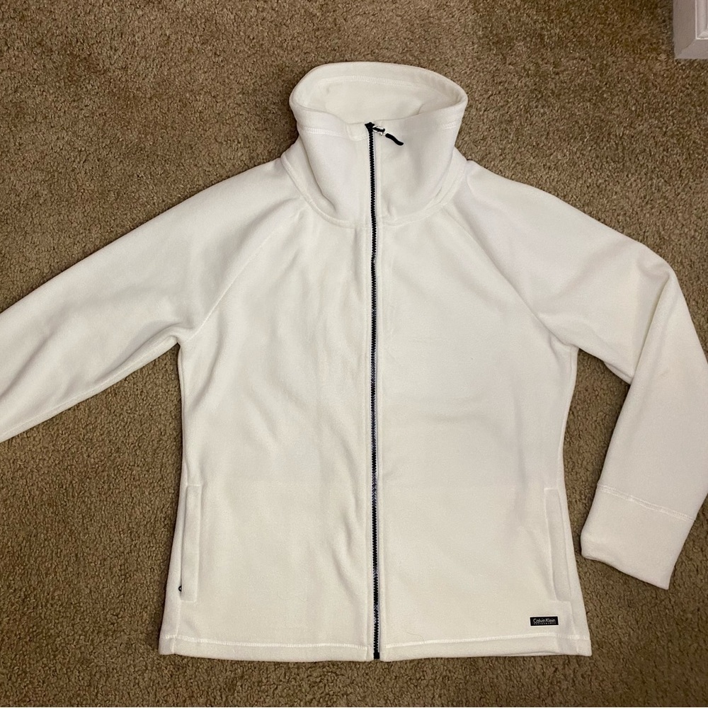 White Calvin Klein performance zip fleece Size XL